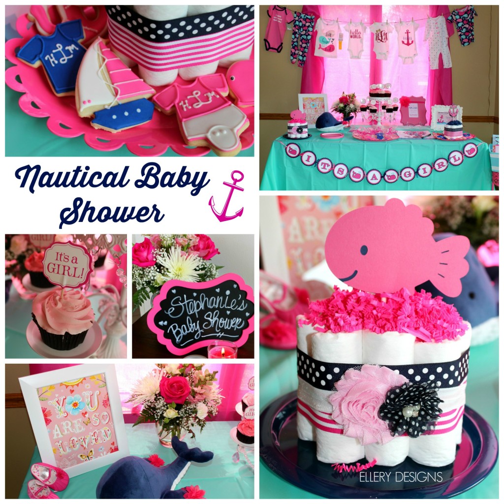 It's a Girl – Navy + Pink Nautical Baby Shower