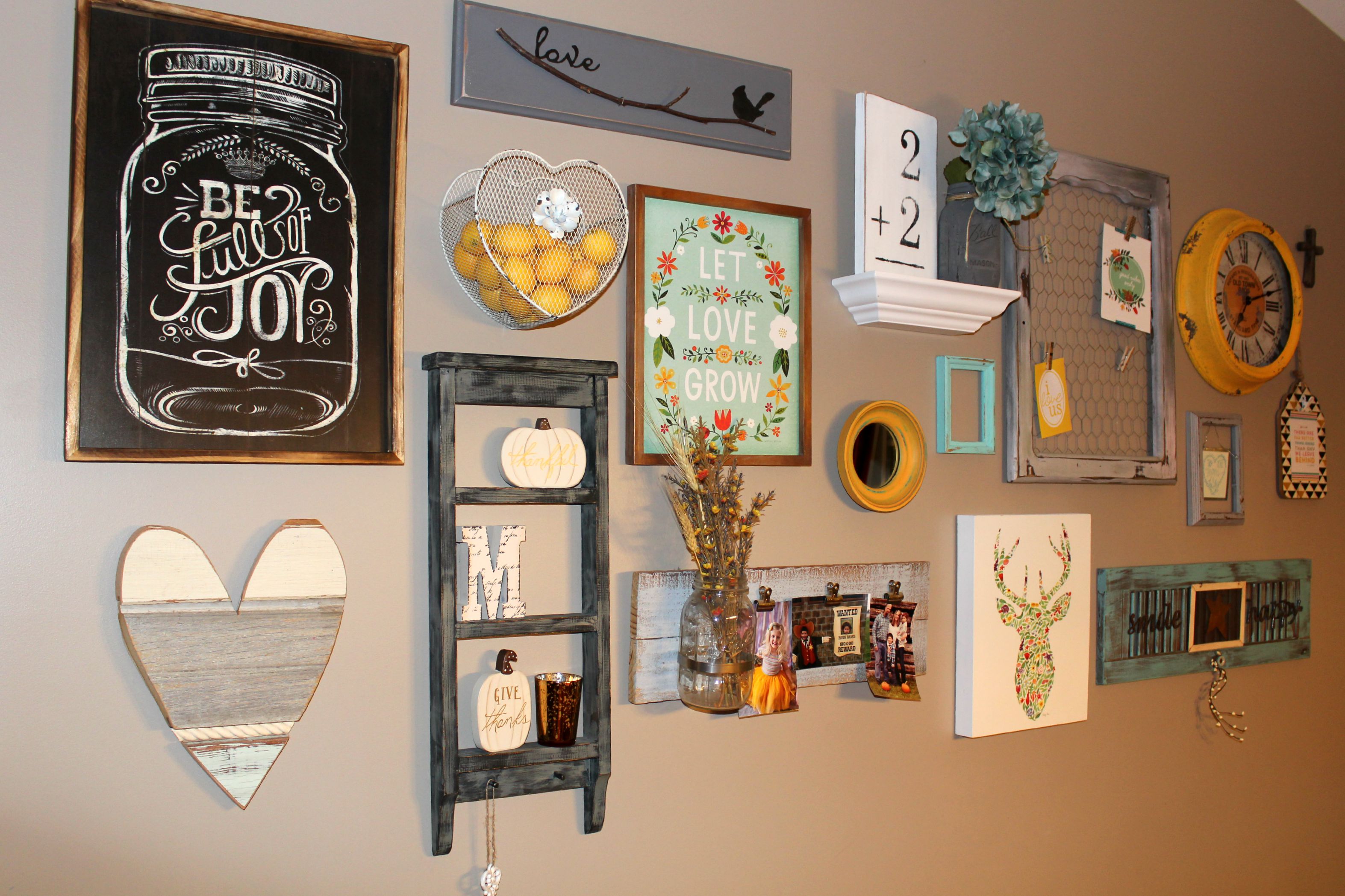 rustic wall collage for living room