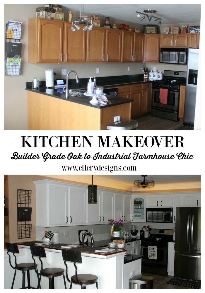 Paint Your Builder-Grade Kitchen Cabinets DIY Style! >>>My Kitchen  Makeover<<<