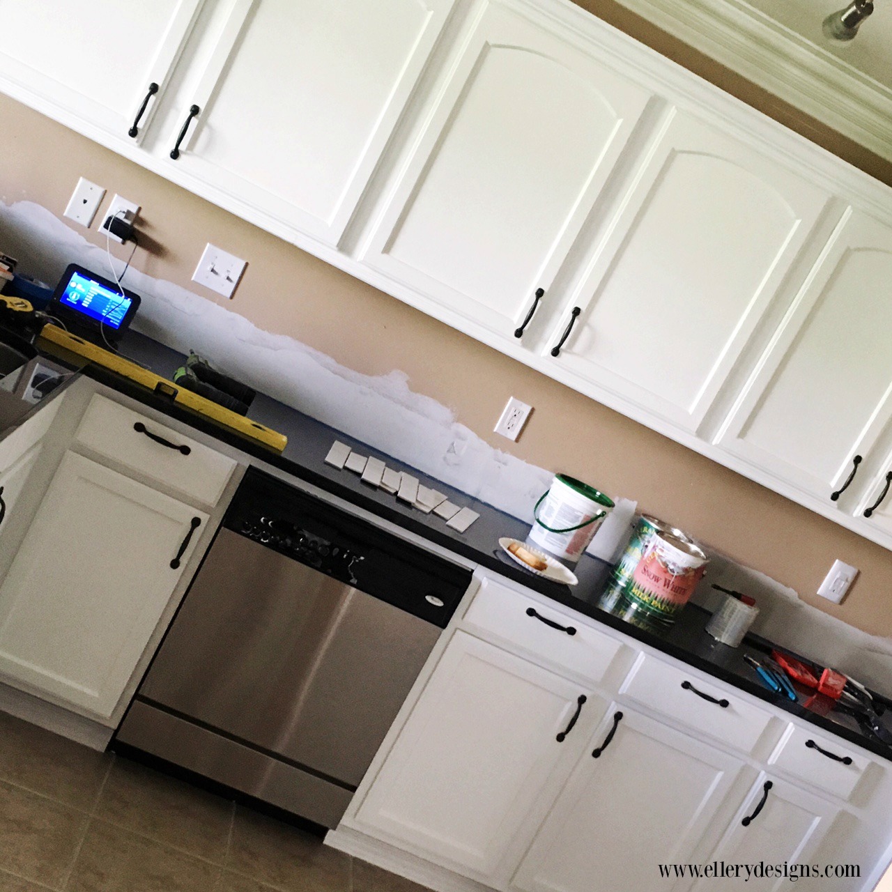 Our Diy Kitchen Remodel Painting Your Cabinets White Ellery