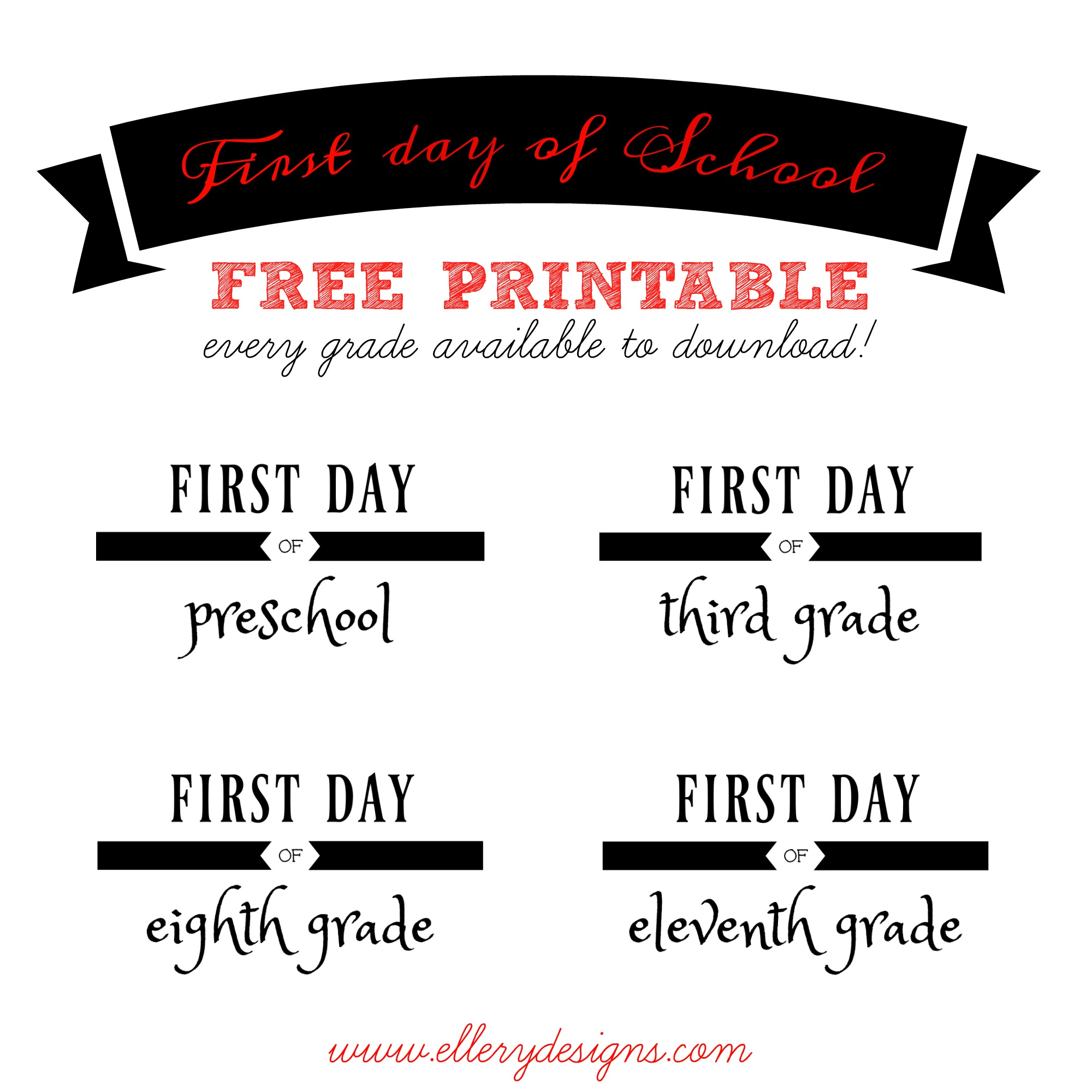 Back to School Free Printable by ElleryDesigns.com