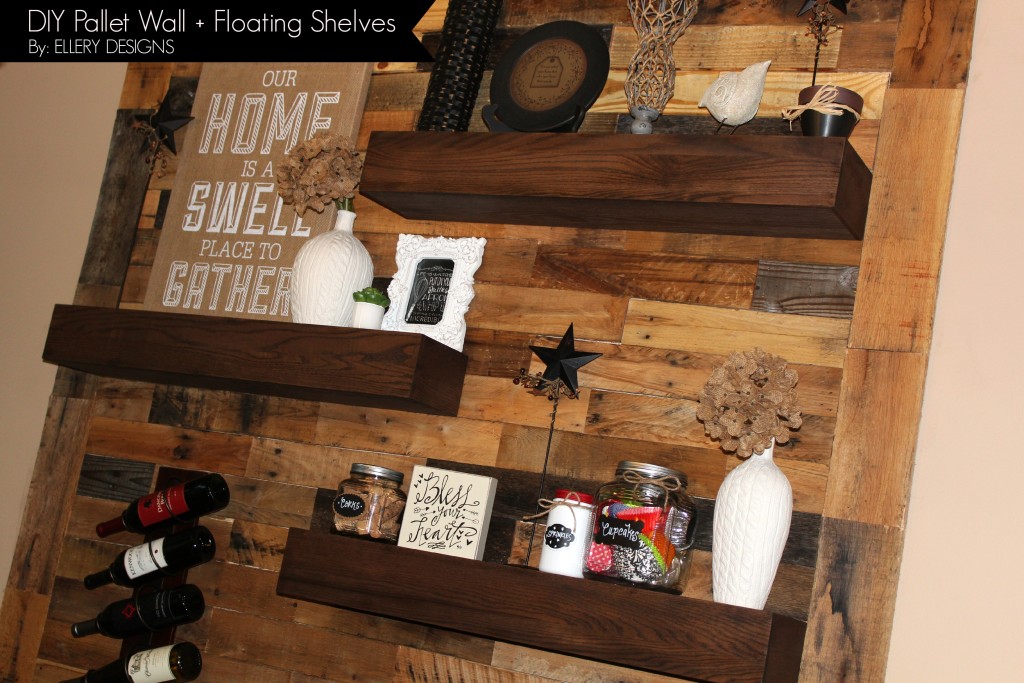Dining Room Remodel Pallet Wall Floating Shelves Ellery Designs - Barn Wood Wall Floating Shelves
